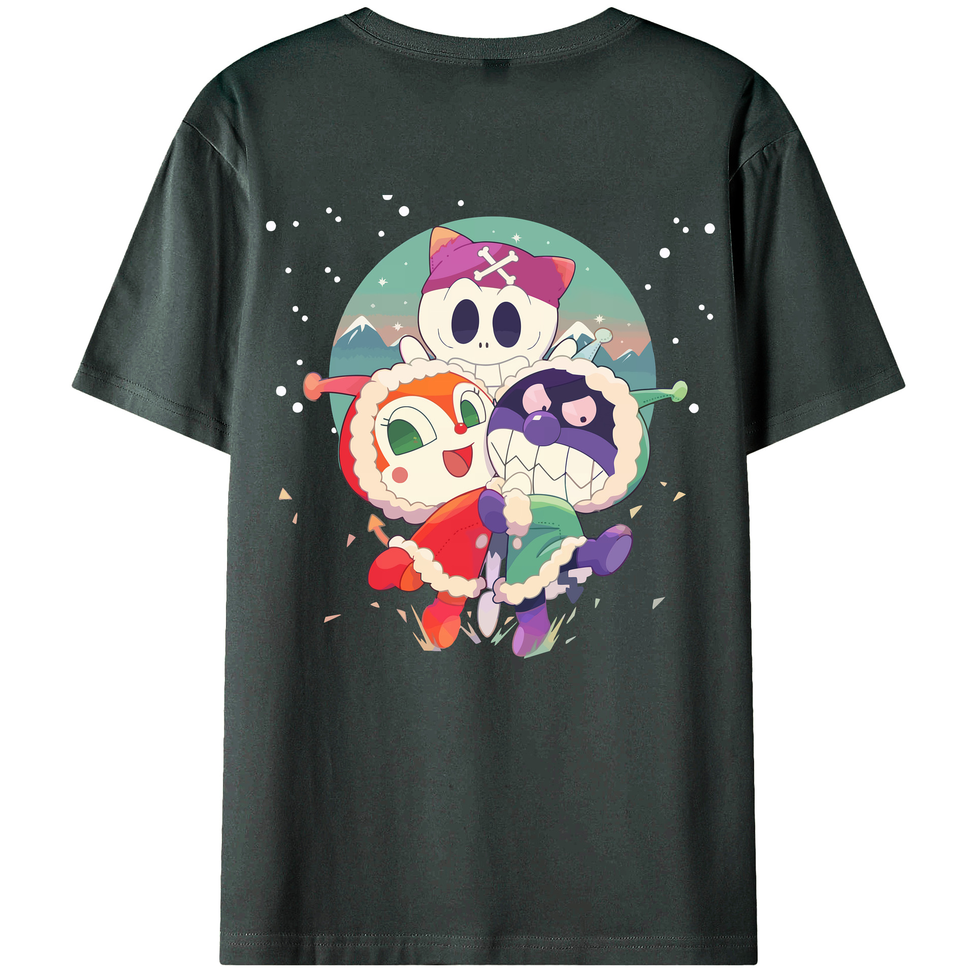 （画像用） アンパンマン Anpanman 綿100％ メンズ半袖Tシャツ（バックプリント） 通気性